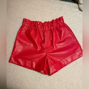 NWOT NEVER WORN Buddy Love Red Leather Shorts
